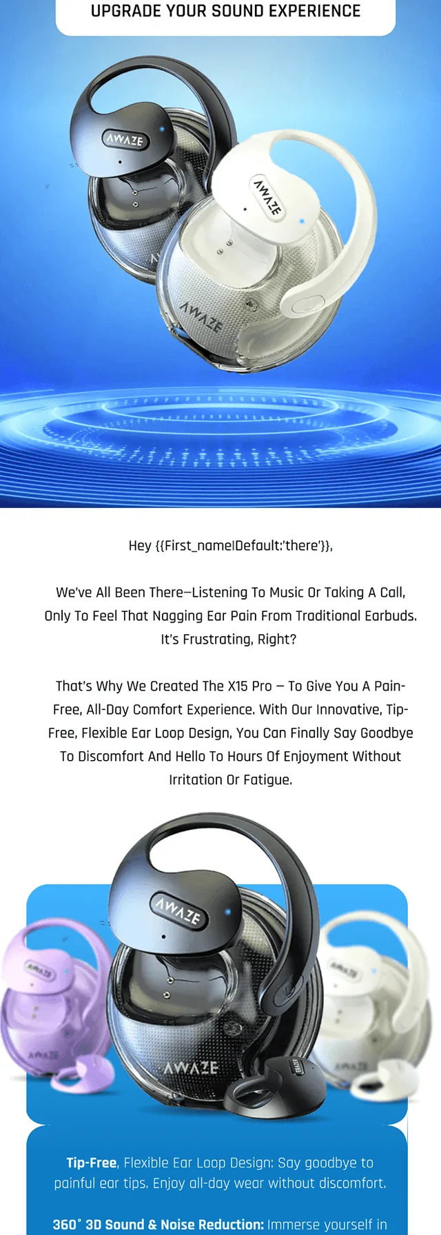 Email design template showcasing modern ecommerce email layout